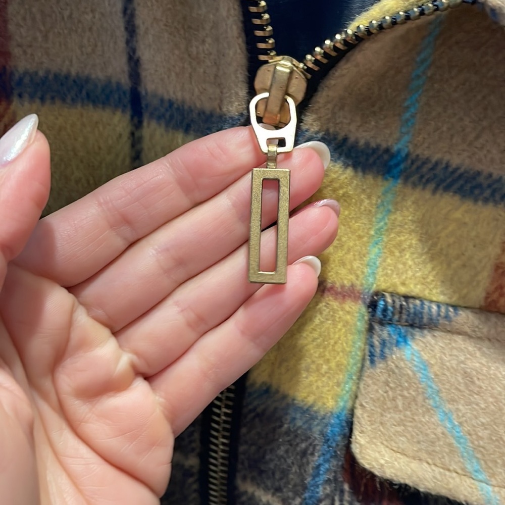 Plaid Zip Up Tartan Like Jacket From Jolt, Medium - image 2